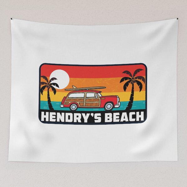 Item preview, Hendry's Beach California Surfing Woodie Surf Surfer Surfboard Santa Barbara designed and sold by DESTINATIONS DECAL.