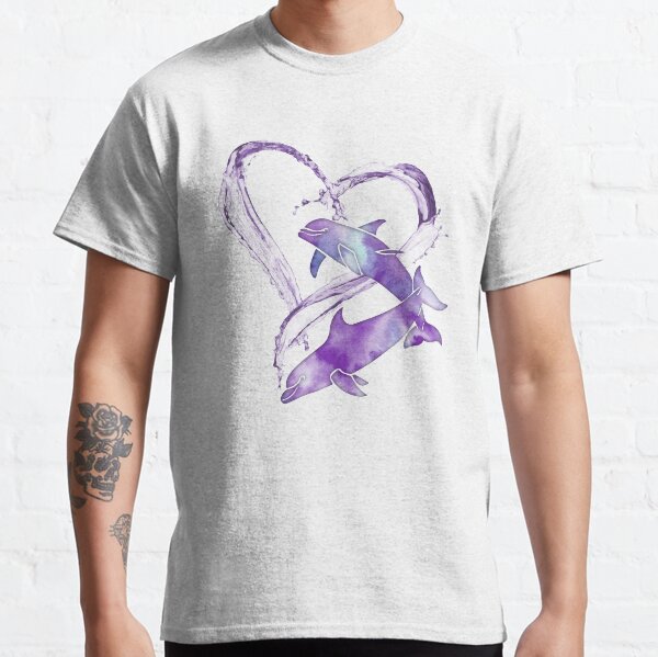 I Love Dolphins - Purple Passion Classic T-Shirt