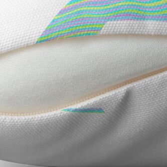 Alternate view of Letter A Neon Wavy Stripe Pattern Monogram Initial Throw Pillow