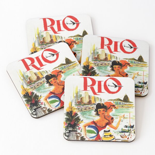 Item preview, RIO DE JANEIRO BRAZIL via VARIG Airlines Vintage Travel designed and sold by retroposters.