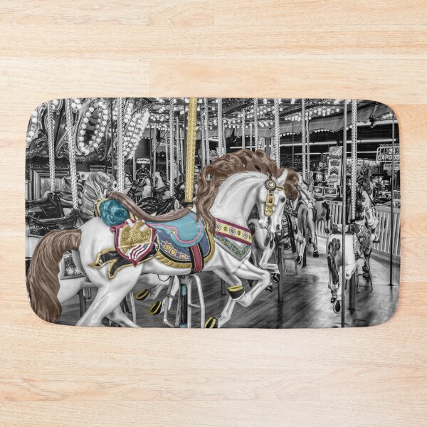 Carousel Merry-Go-Round Photography Bath Mat