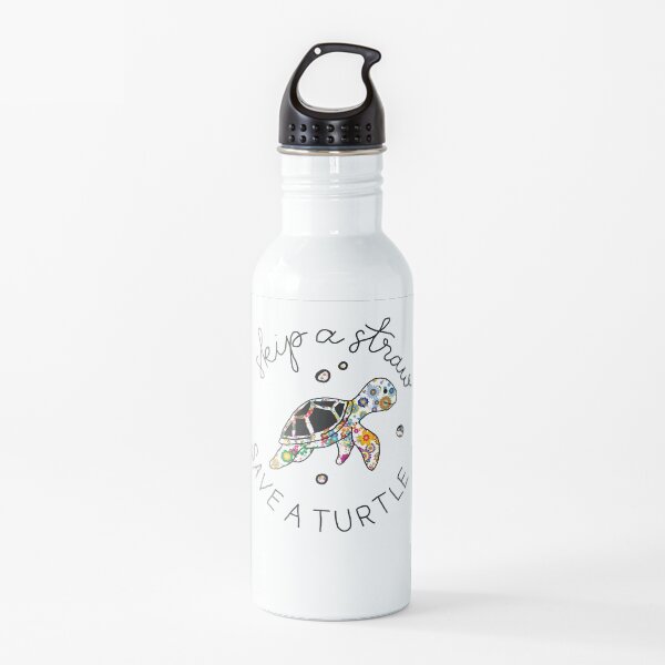 Skip a Straw save a turtle Water Bottle