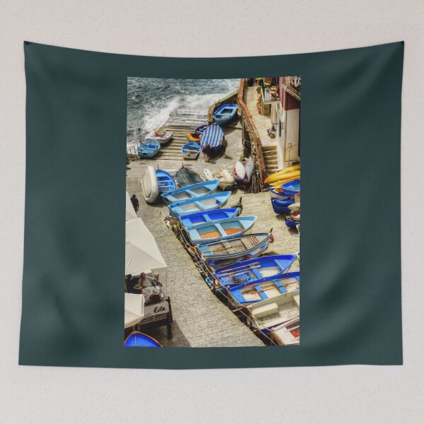 Item preview, Cinque Terre - fishing boats in Riomaggiore designed and sold by Weston  Westmoreland.