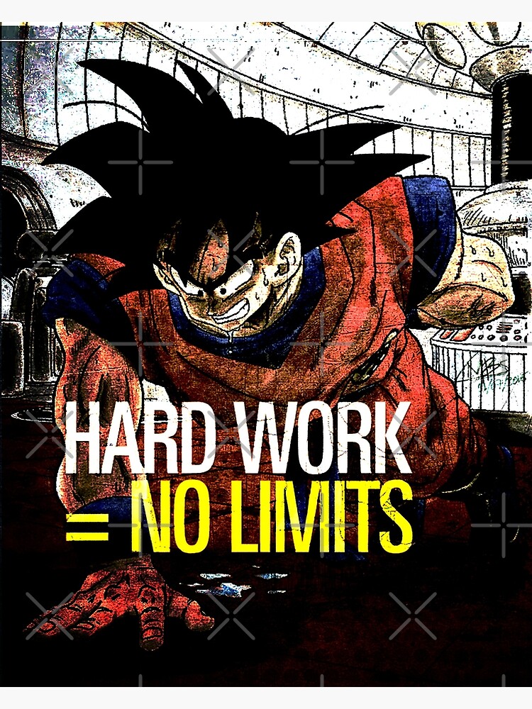 Disover Hard Work Equals No Limits - Goku Inspirational Premium Matte Vertical Poster