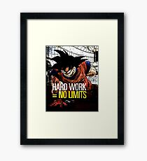 Hard Work Equals No Limits - Goku Inspirational Framed Print