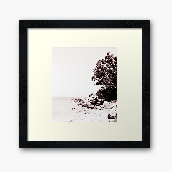 Beach days monochrome Framed Art Print