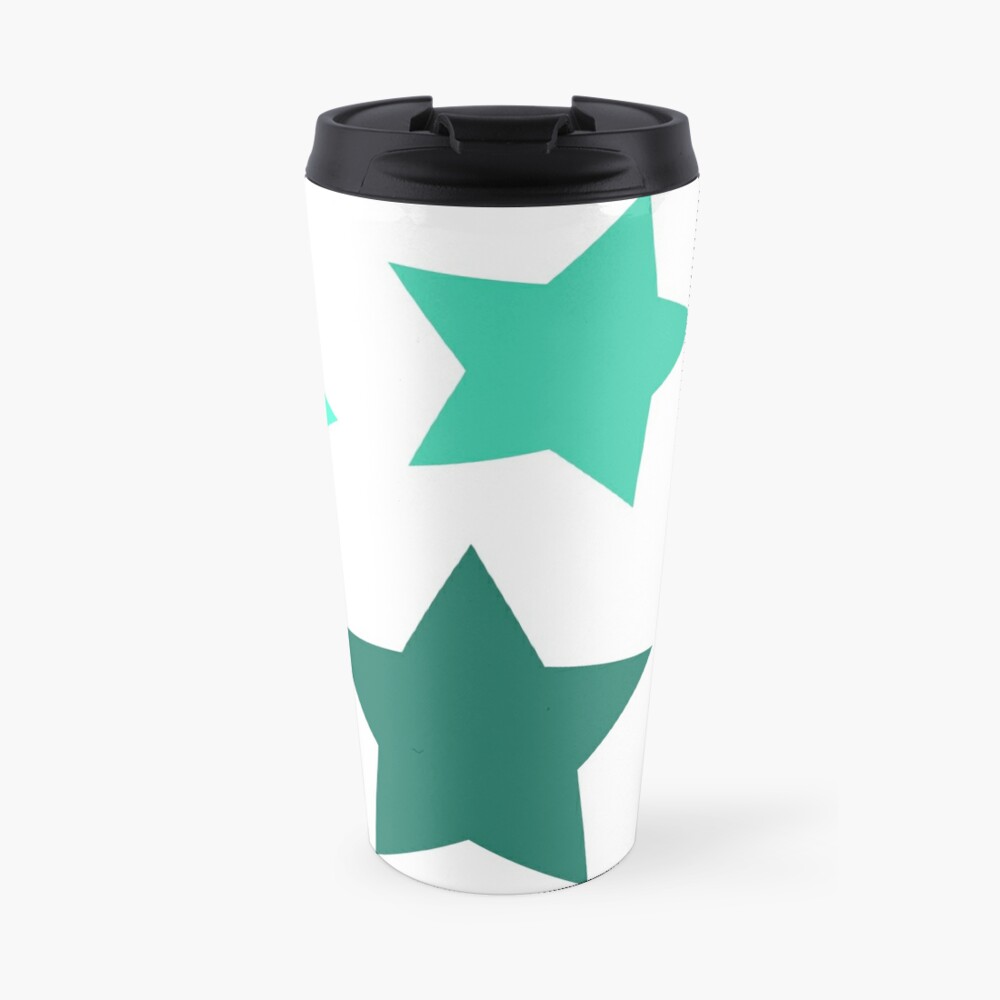 Mint Green Stars Travel Mug By Haleyepping Redbubble