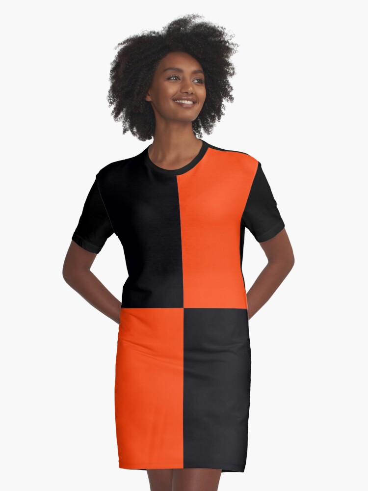 bright orange t shirt dress