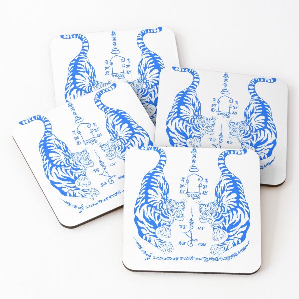 Item preview, Awesome Blue Double Tiger Sak Yant designed and sold by PopArtdom.