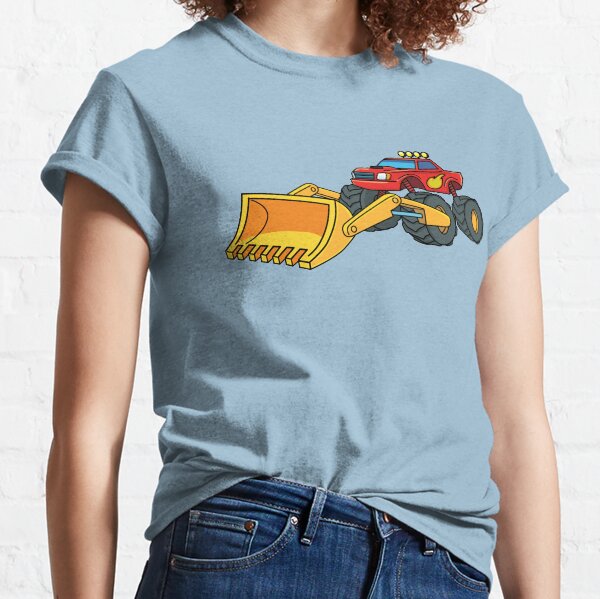 monster truck with excavator yellow bucket Classic T-Shirt