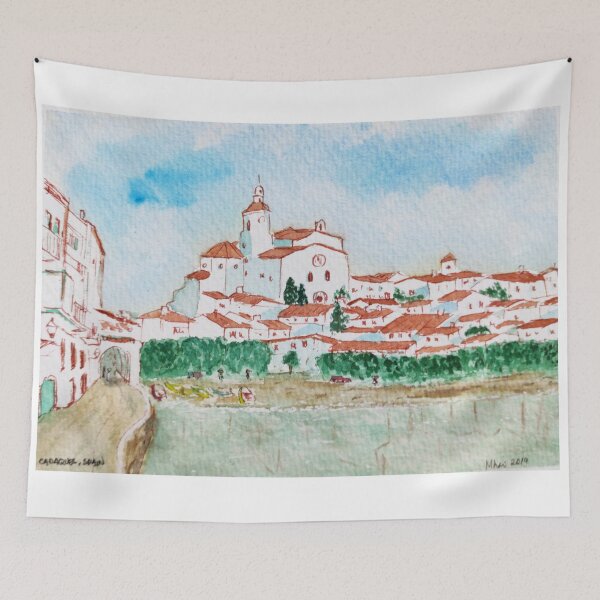 Item preview, Watercolor seascape of Cadaques, Spain  designed and sold by mhailittlearts.