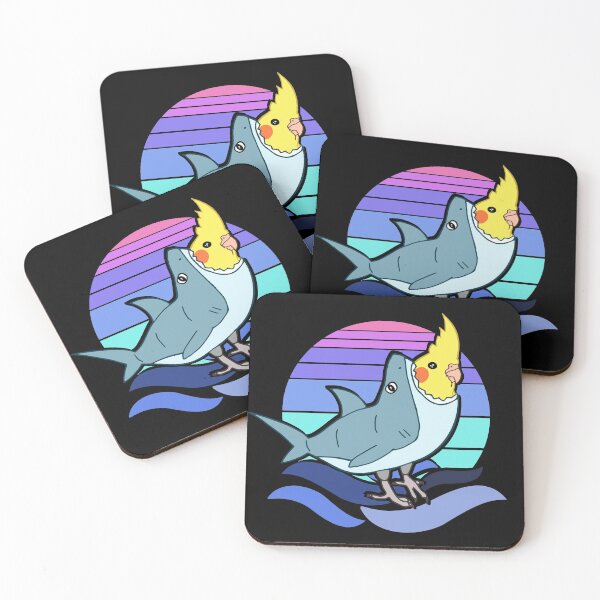 Item preview, Cockatiel dressed like cute Shark designed and sold by FandomizedRose.