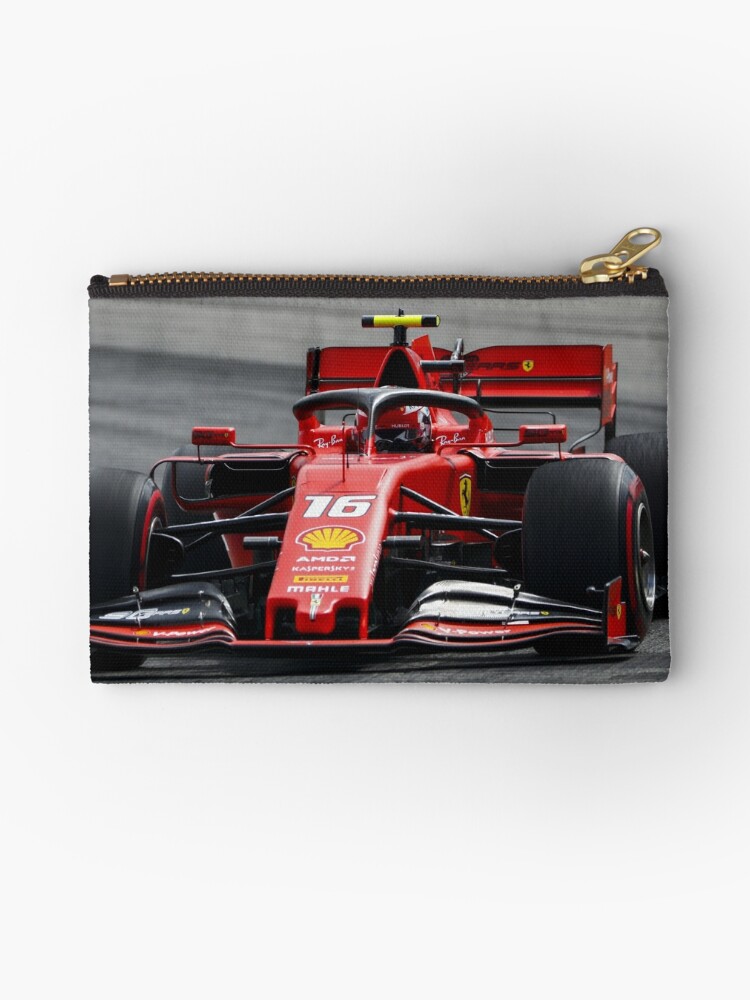 Formula One F1 Charles Leclerc Monaco Ferrari Driver 2019 Car 2019 German Grand Prix Set Up Zipper Pouch By Thesmartchicken Redbubble - ferrari f1 roblox