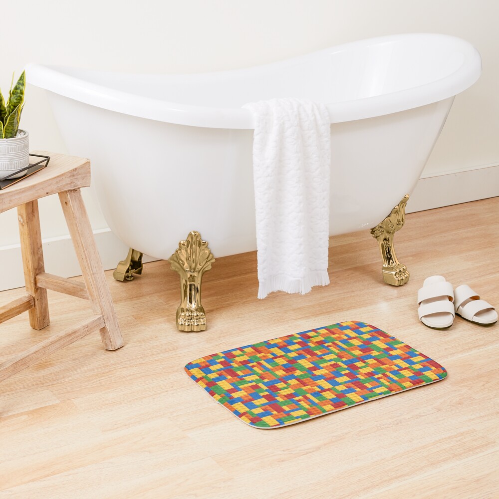 LegoLove Building Blocks Bath Mat