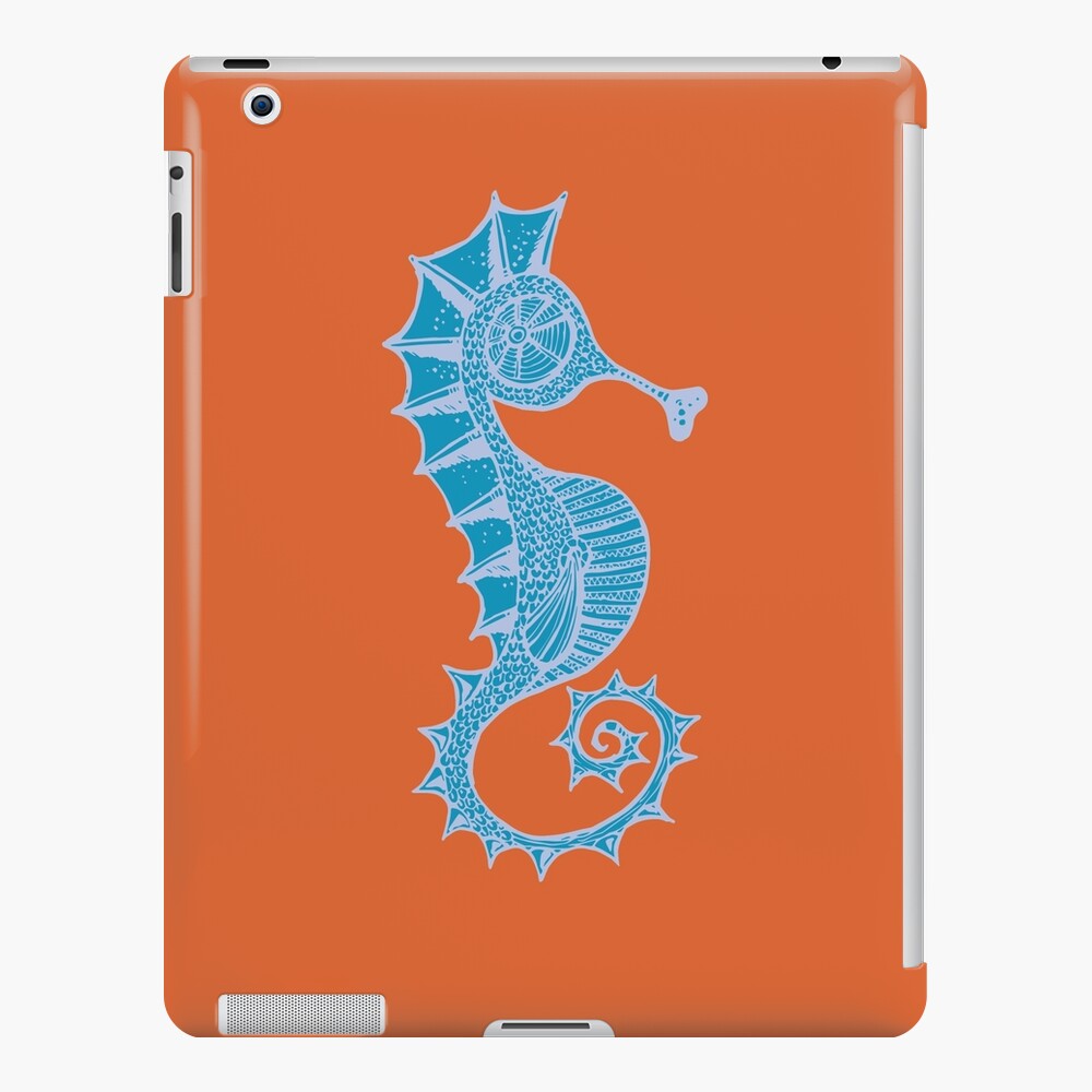 Rustic texture Blue SeaHorse iPad Case & Skin