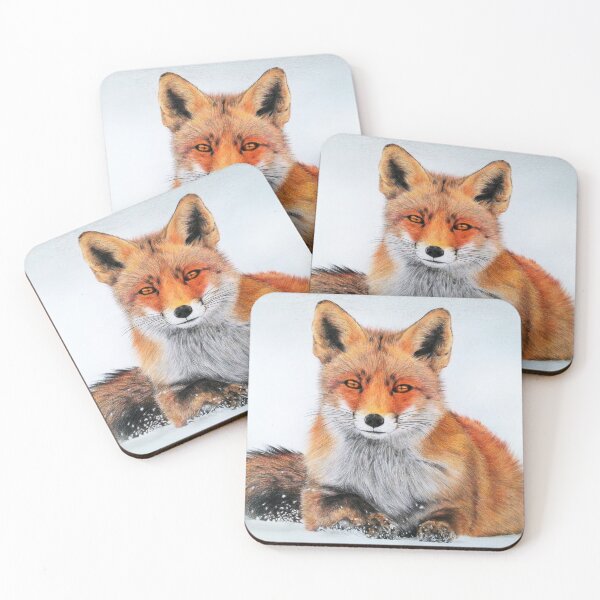 Item preview, Red fox laying on a frozen lake designed and sold by BeckyKidus.