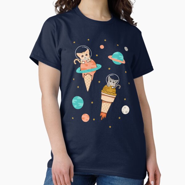 Item preview, Cats Floating on Ice Cream in Space designed and sold by latheandquill.