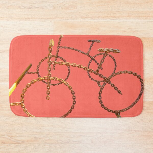 Item preview, bike chain on living coral background designed and sold by AHELENE.