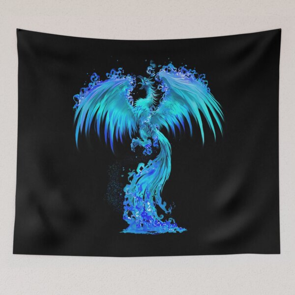 Item preview, Fantasy Blue Ice Phoenix Rises From The Fiery Ashes designed and sold by Atteestude.