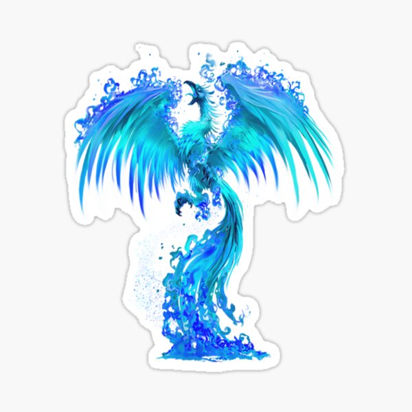 Aperçu de l'œuvre Fantasy Blue Ice Phoenix se lève des cendres ardentes créée et vendue par Atteestude.