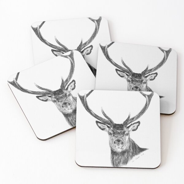 Item preview, Red deer stag portrait designed and sold by BeckyKidus.