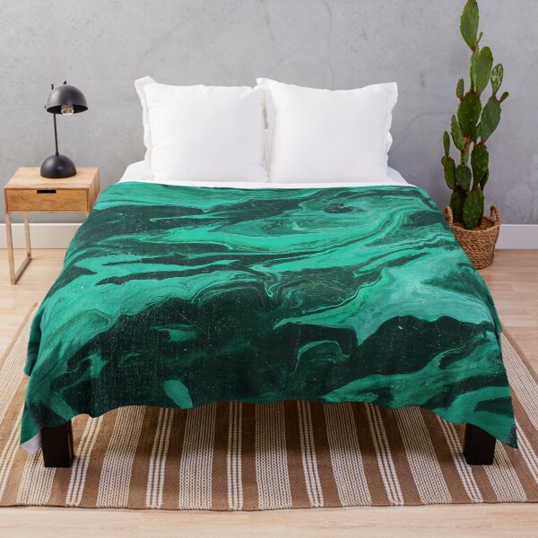 Item preview, Malachite Pour Green Jewel Tone Fluid Pour Painting designed and sold by GingerEccentric.