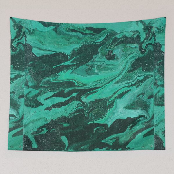 Item preview, Malachite Pour Green Jewel Tone Fluid Pour Painting designed and sold by GingerEccentric.