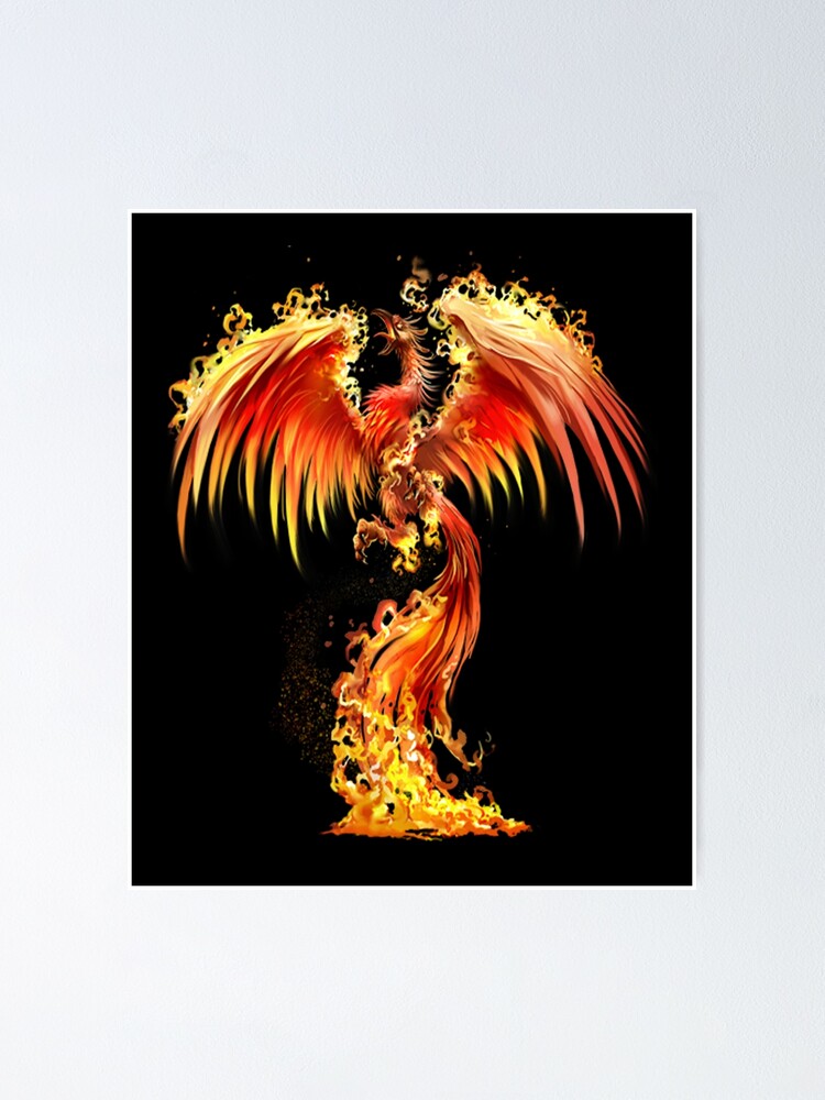 Phoenix Wall Art Phoenix Rising From the Ashes of Flame Canvas Wall Art  Poster Prints Phoenix Bird Decor Chinese Dragon Picture Artwork Home  Bedroom