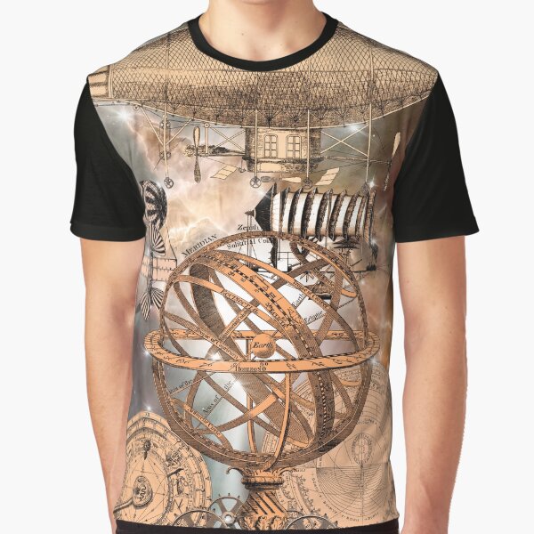 Steampunk Airship Graphic T-Shirt