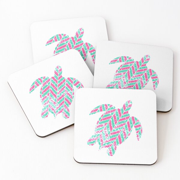 Item preview, Preppy Pink and Teal Green Distressed Seaturtle Sea Turtle Gifts designed and sold by gillys.