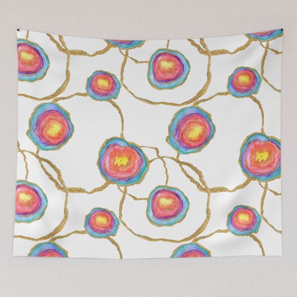 Item preview, Rainbow geodes with gold designed and sold by Marlene Wagenhofer.