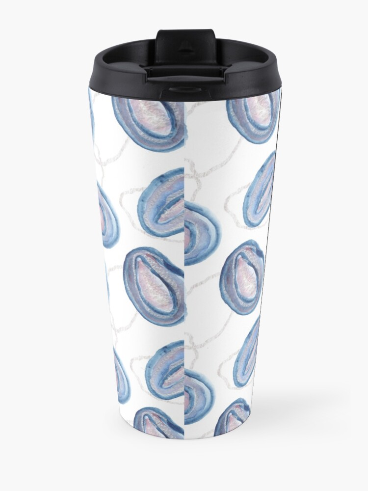 Alternate view of Silver blue geodes / agate slices Travel Coffee Mug