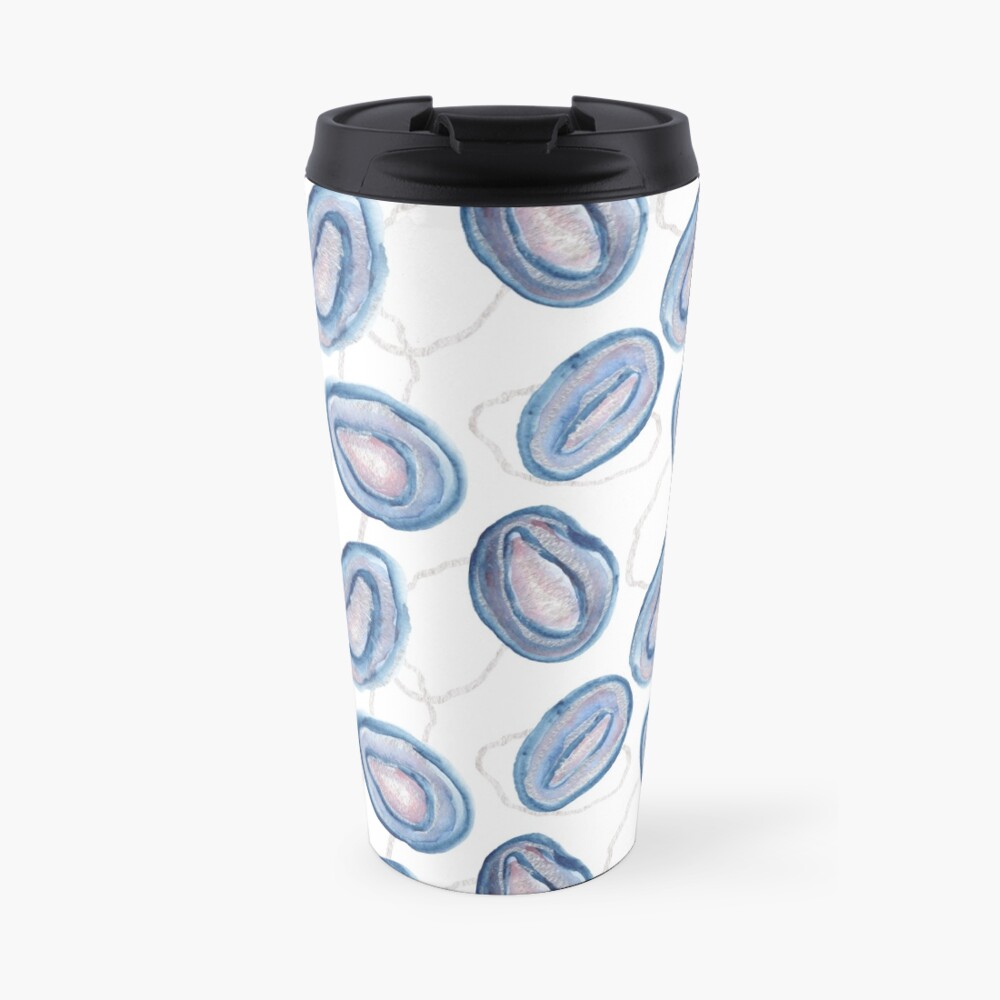 Silver blue geodes / agate slices Travel Coffee Mug