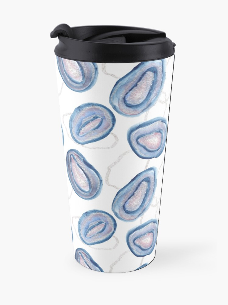 Alternate view of Silver blue geodes / agate slices Travel Coffee Mug