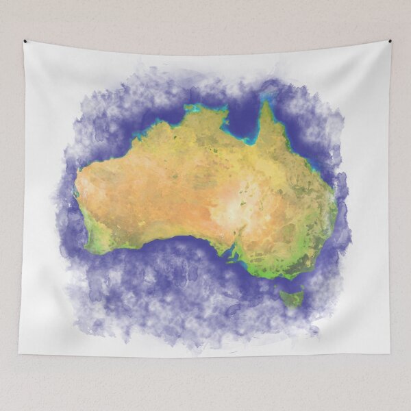 Item preview, Australia Watercolor - Australian Continent designed and sold by PurefireDesigns.