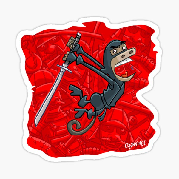 Monkey Ninja Sticker