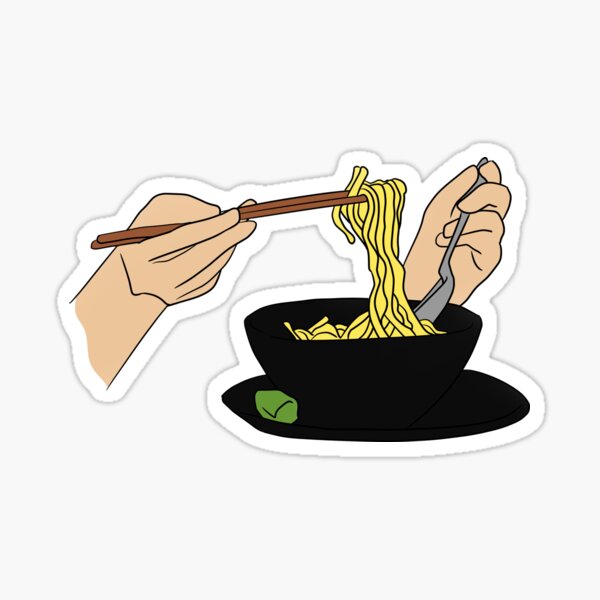 Eating Noodles Sticker