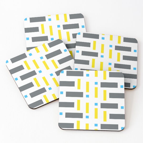 Item preview, Pattern of Squares in Blue, Yellow and Gray designed and sold by Istvan Ocztos.