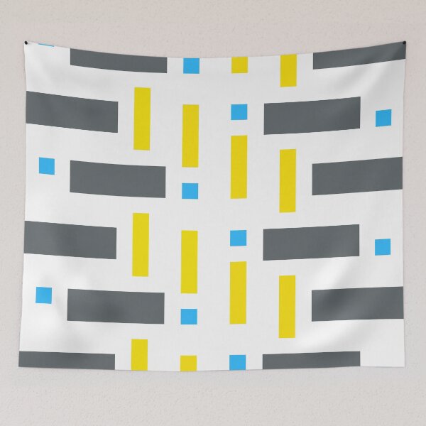 Item preview, Pattern of Squares in Blue, Yellow and Gray designed and sold by Istvan Ocztos.