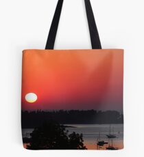 Orange Sky Sunrise over Mount Desert Island, Maine Tote Bag