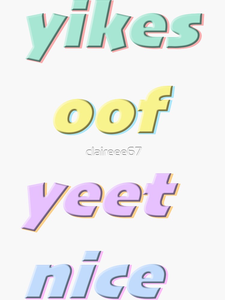 "Pastel Words Sticker Pack" Sticker for Sale by claireee67 Redbubble