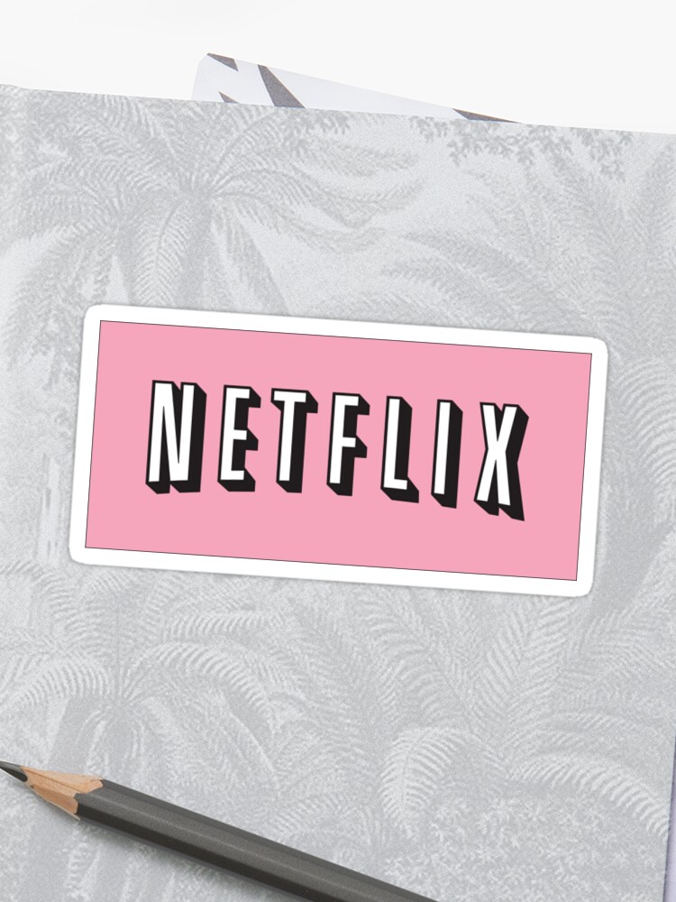 Pink Netflix Logo Sticker By Modernfeminist Redbubble