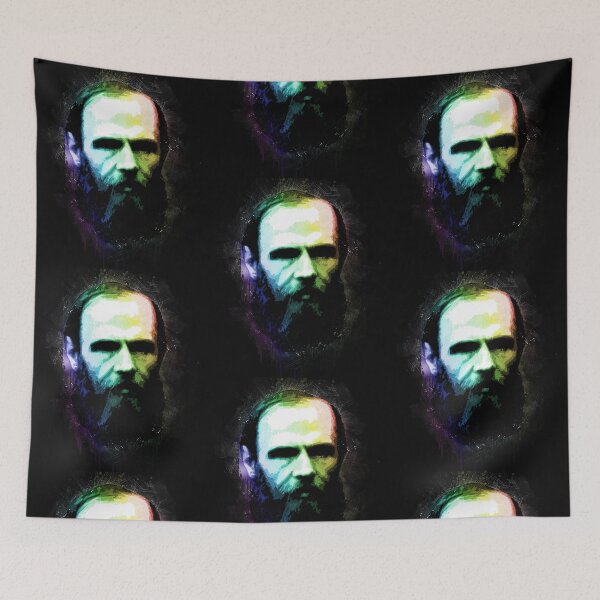 Item preview, Fyodor Dostoevsky Urban Grunge Painting Rainbow Spectrum designed and sold by whatyoulove.