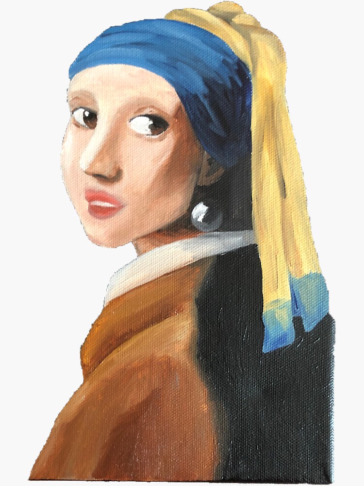 Girl With The Pearl Earring Sticker By Leahashley23 Redbubble 