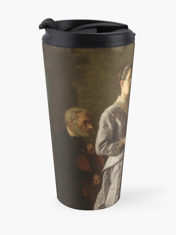 Alternate view of Singing a Pathetic Song Oil Painting by Thomas Eakins Travel Mug