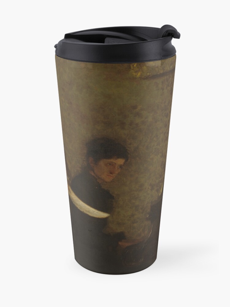 Alternate view of Singing a Pathetic Song Oil Painting by Thomas Eakins Travel Mug