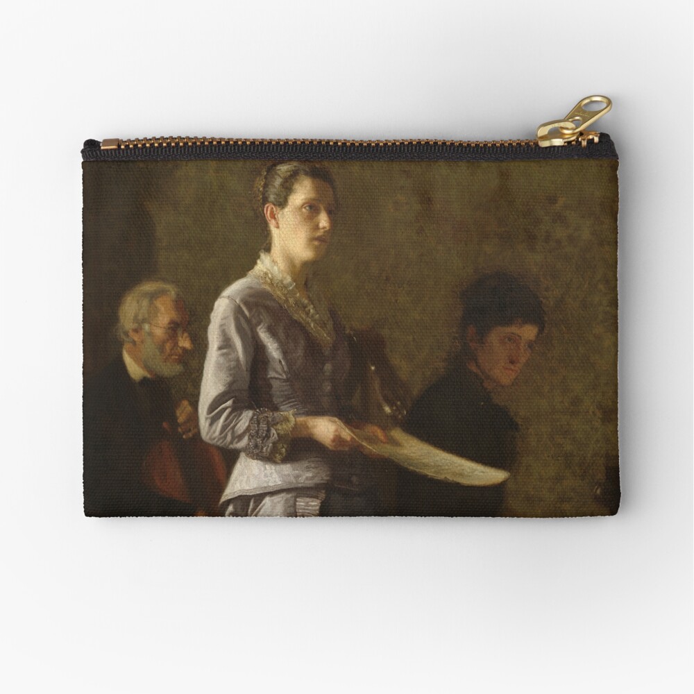 Singing a Pathetic Song Oil Painting by Thomas Eakins Zipper Pouch