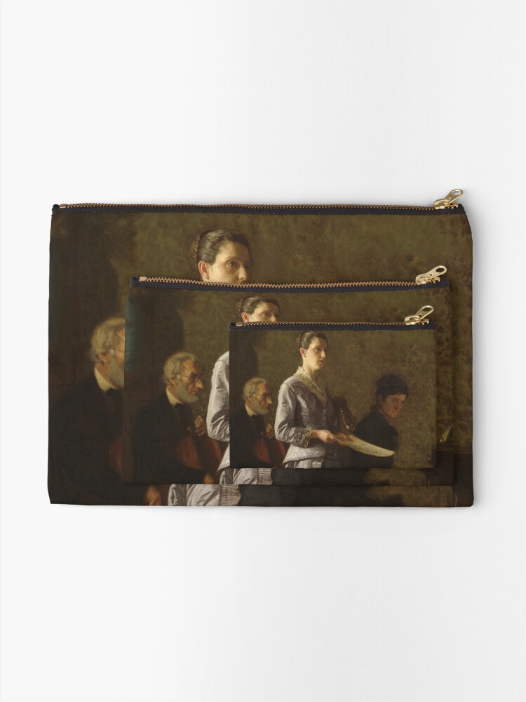 Alternate view of Singing a Pathetic Song Oil Painting by Thomas Eakins Zipper Pouch