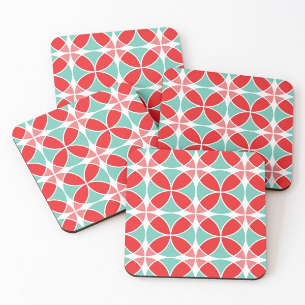 Item preview, Red and Green Overlapping Circles - Shippo Pattern designed and sold by TMBTM.