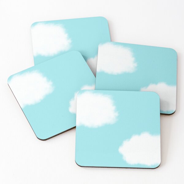 Item preview, Fluffy White Clouds on a Clear Blue Sky. Cotton White on Baby Aqua Blue designed and sold by kierkegaard.